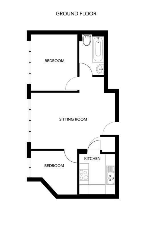 Contemporary City Centre Apartment With Parking Bath Exterior foto
